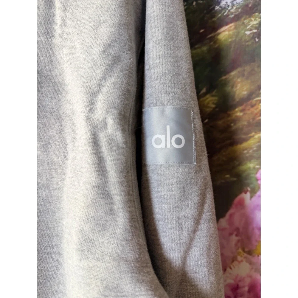 Alo Yoga Renown Heavyweight Full Zip Hoodie Gray Size S